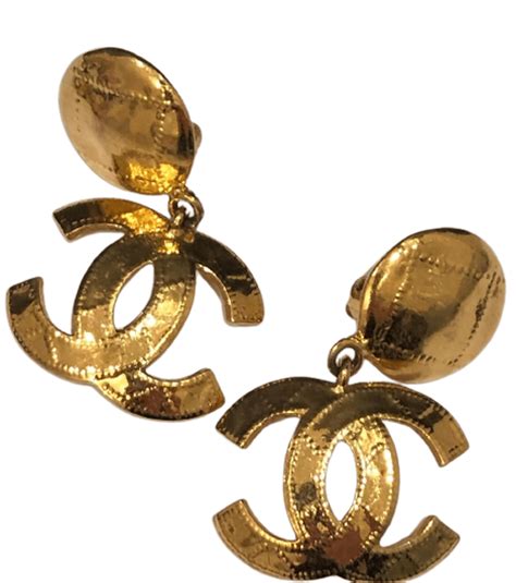 metal chanel signature earrings price|authentic Chanel earrings.